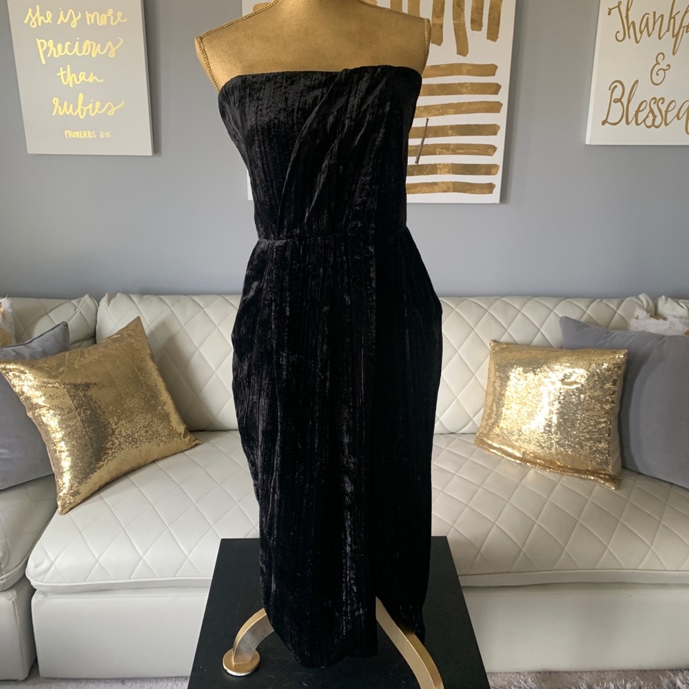 NWT- Rachel Roy Velvet Strapless Midi Dress - 12